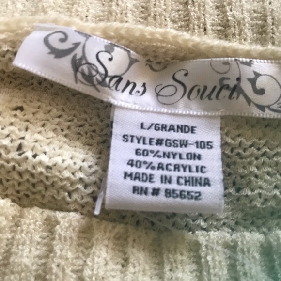 SANS SOUCI ( BEIGE ) CUT OUT SLEEVES CROP SWEATER - Picture 3 of 3